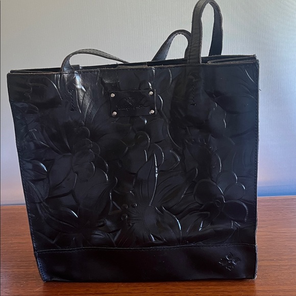 Patricia Nash Black Floral Leather Embossed Tote - Picture 1 of 13